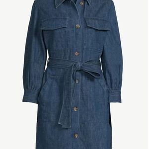 Stylish Denim Button-Up Midi Dress